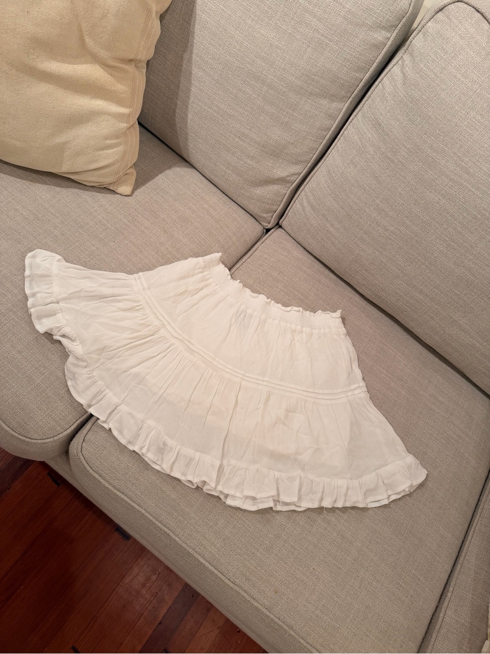 White NWOT - Tiered Layered Ruffle Mini Skirt - Women Size 8